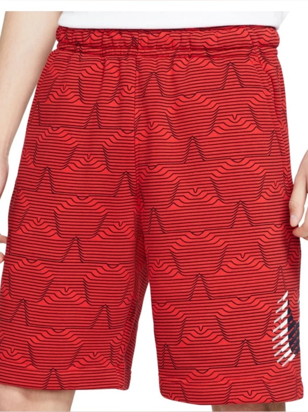 Nike Men’s Red Shorts Stars And swoosh Check mark NEW Size small